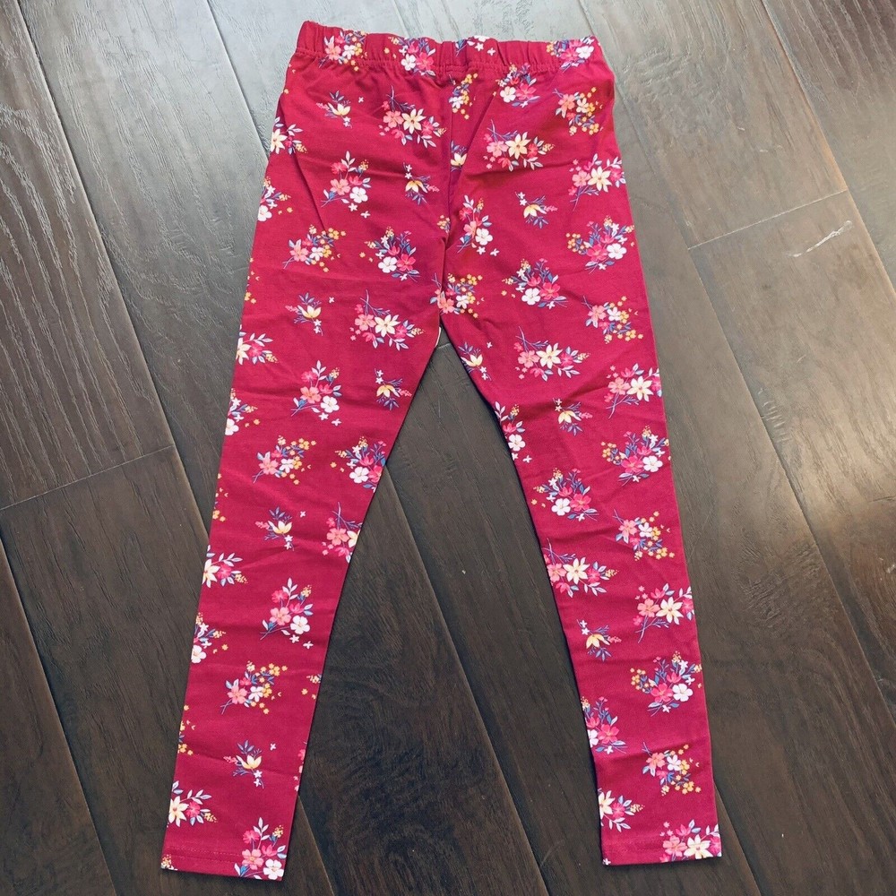Carter's Girls Cute Floral Fall Flowers Graphic Snug-Fitted Leggings | Size: 10